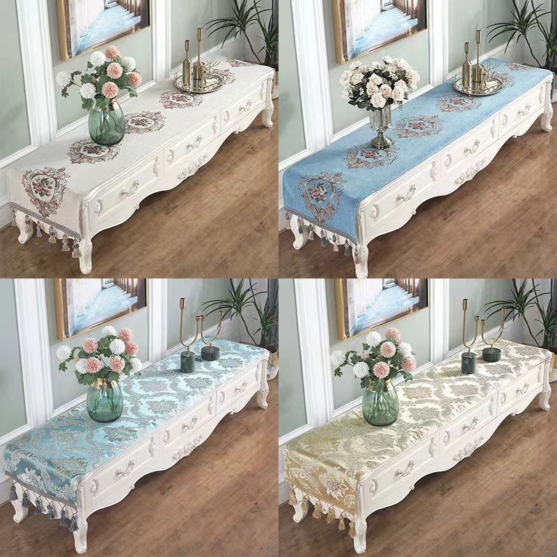 Table Runner Sequin - European Table Runner Luxury Silk Jacquard