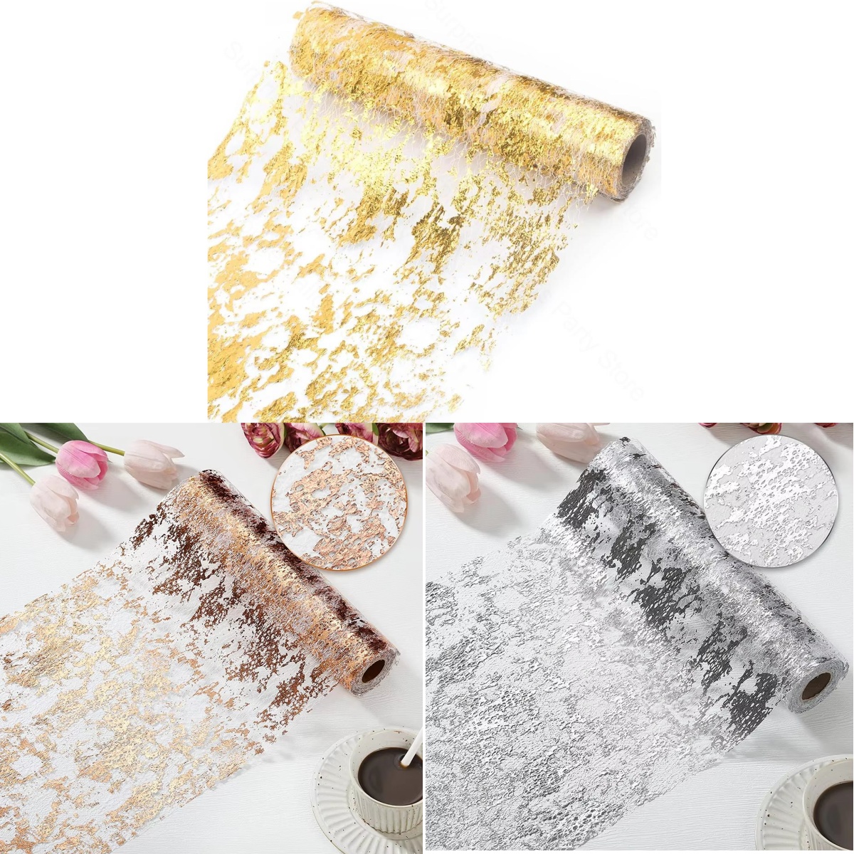 Table Runner Sequin - Sparkle Metallic Gold Table Runner Sequin