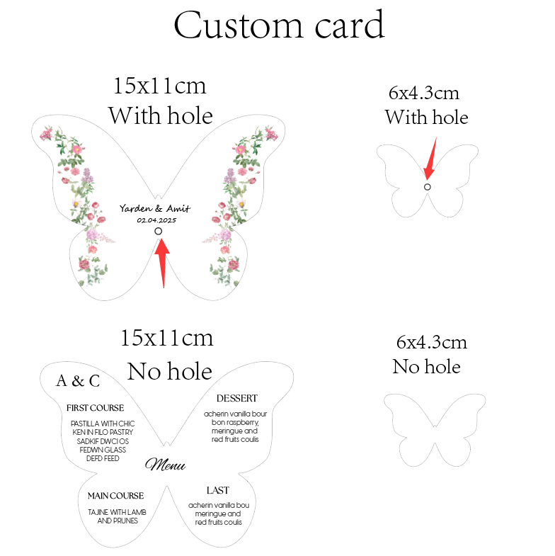 Custom Elegant Butterfly Menu  - Wedding Supply Business 리뷰 및 가격