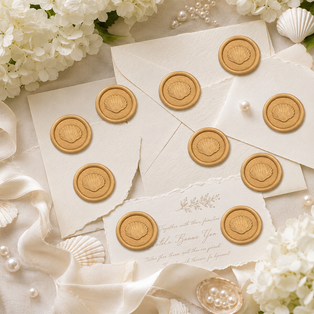 20pcs Embossed Shell Wax Seal  - Wedding Envelopes 리뷰 및 가격