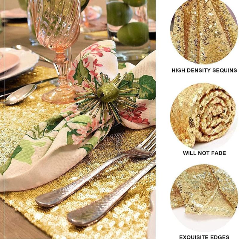 Golden Sequin Table Runner for - Table Runner Sequin 리뷰 및 가격