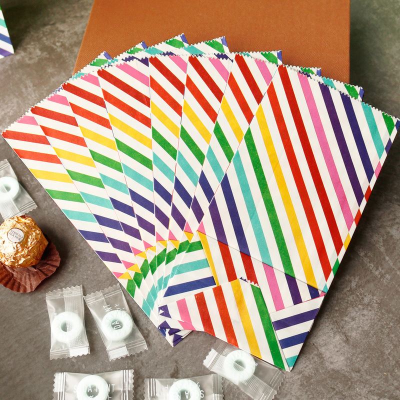 Small Paper Bags Rainbow Print - Wedding Supply.Box 리뷰 및 가격