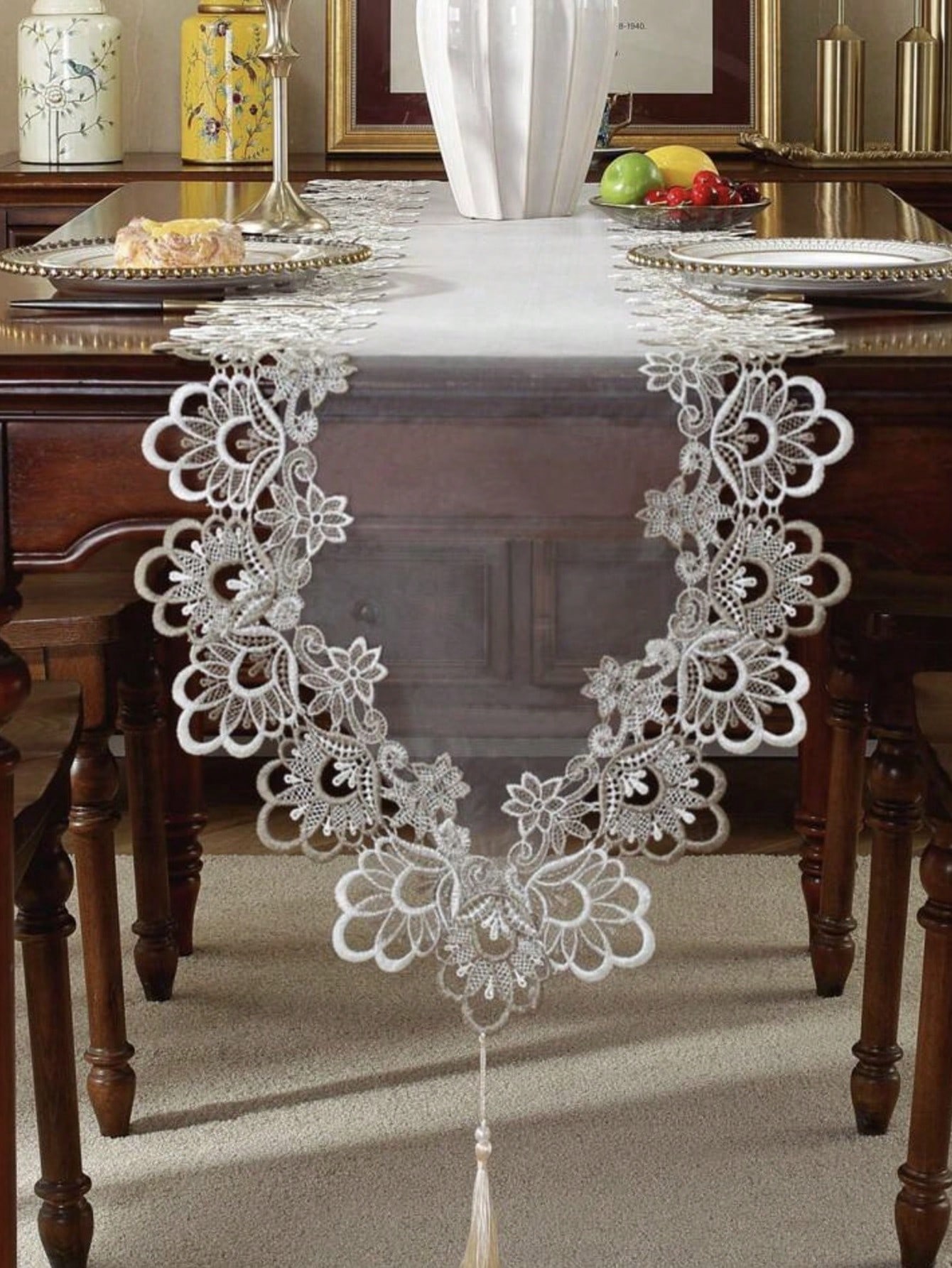 1 Piece of Embroidered Mesh La - Table Runner Sequin 리뷰 및 가격