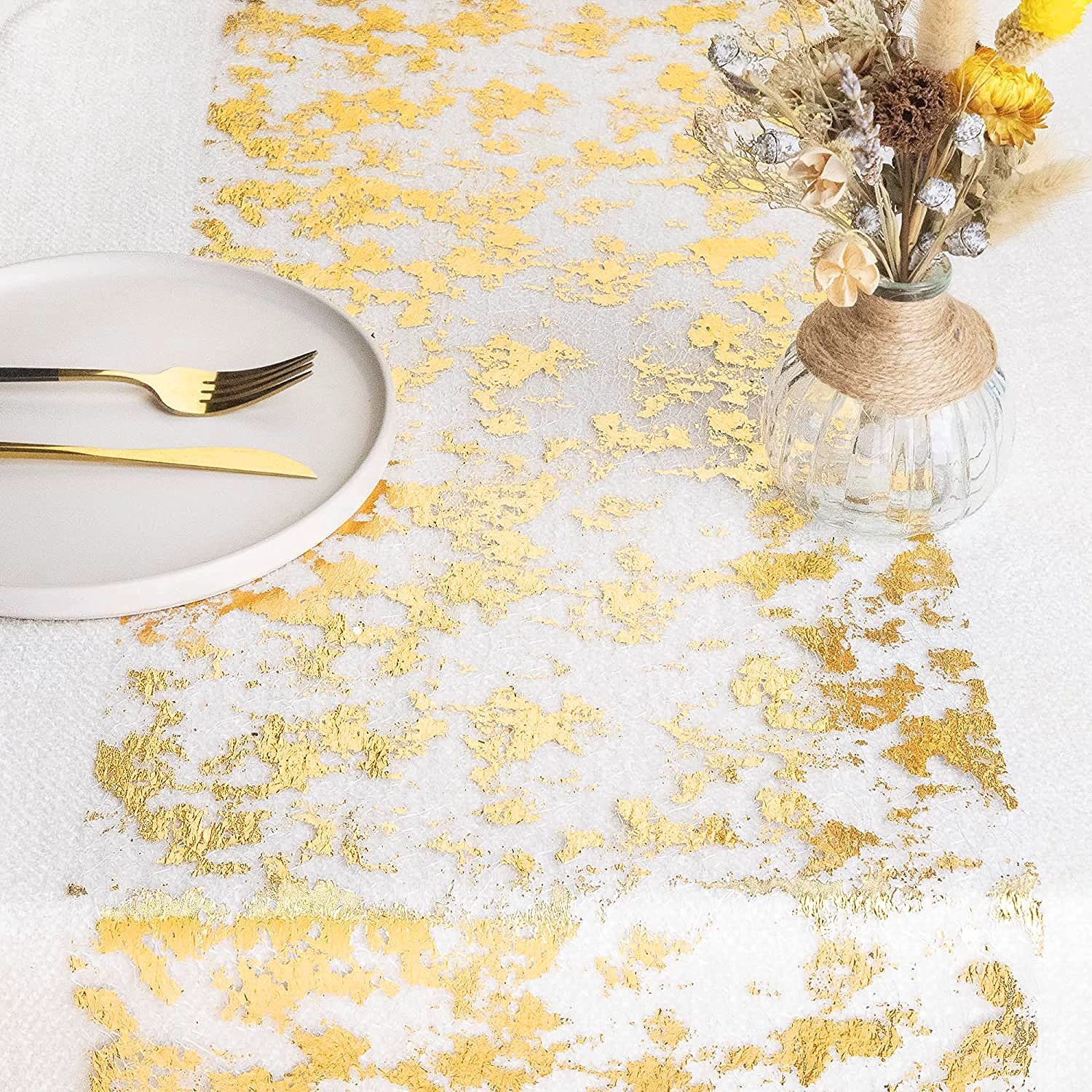 Sparkle Metallic Gold Thin Tab - Table Runner Sequin 리뷰 및 가격