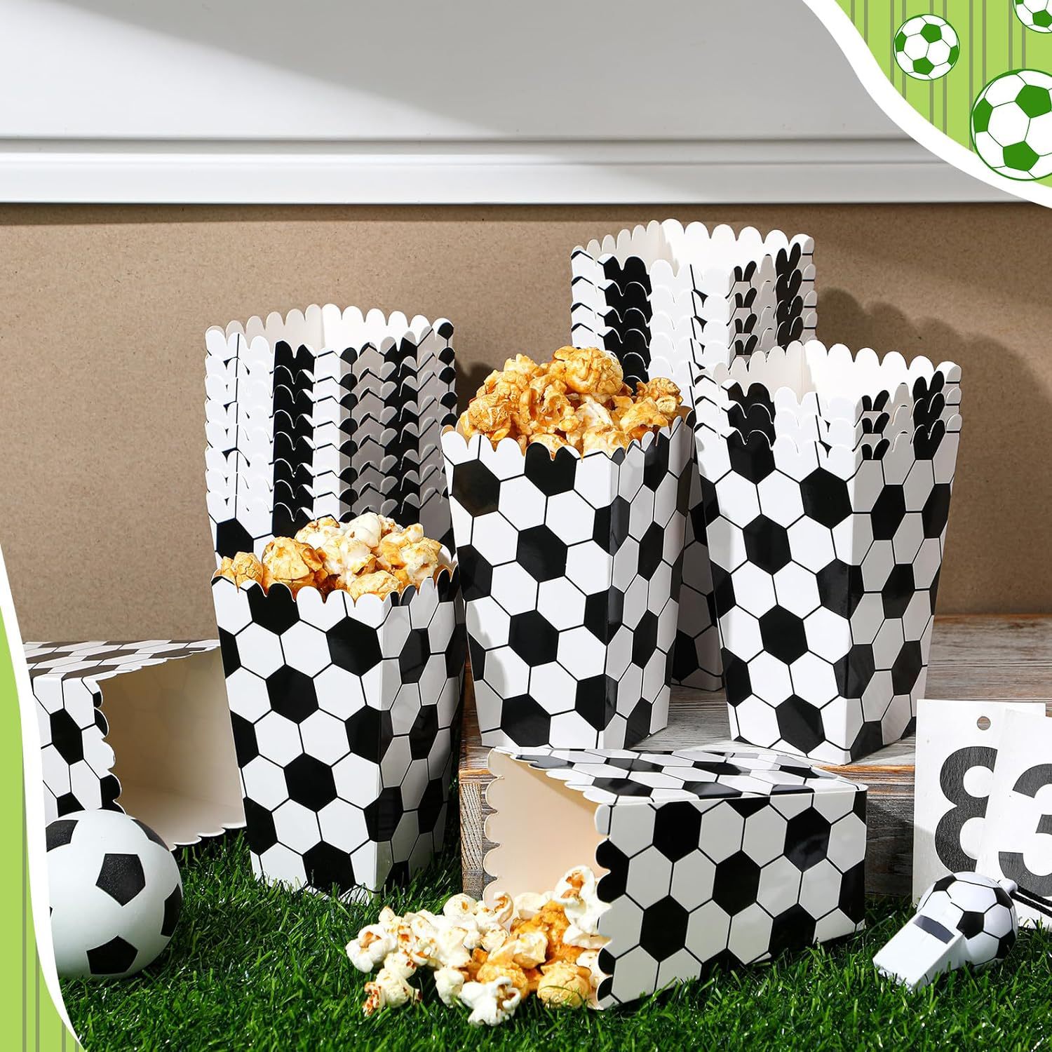 6/18Pcs  Football Popcorn Boxe - Wedding Supply.Box 리뷰 및 가격