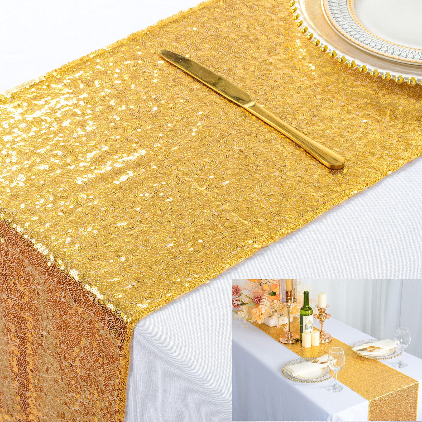 Sequin Table Runners Gold Tabl - Table Runner Sequin 리뷰 및 가격