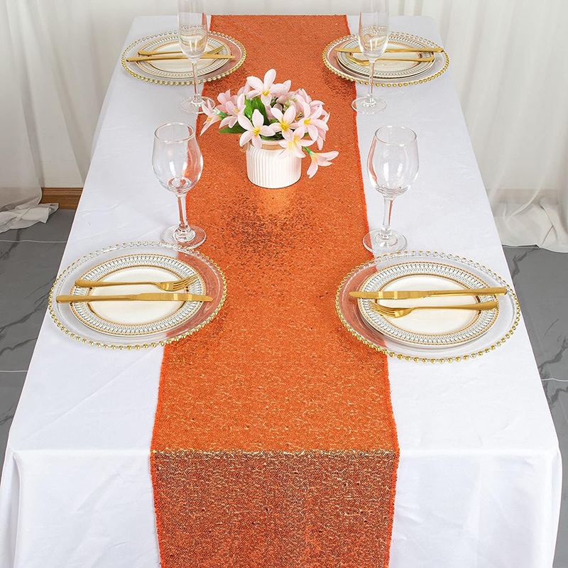 Orange Sequin Table Runner for - Table Runner Sequin 리뷰 및 가격