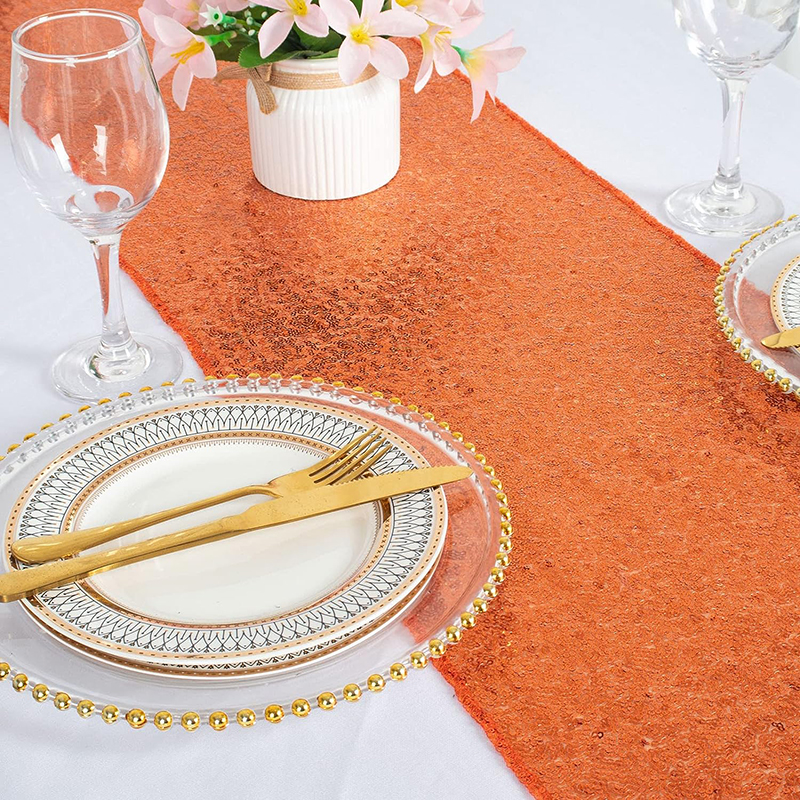 Orange Sequin Table Runner for - Table Runner Sequin 리뷰 및 가격