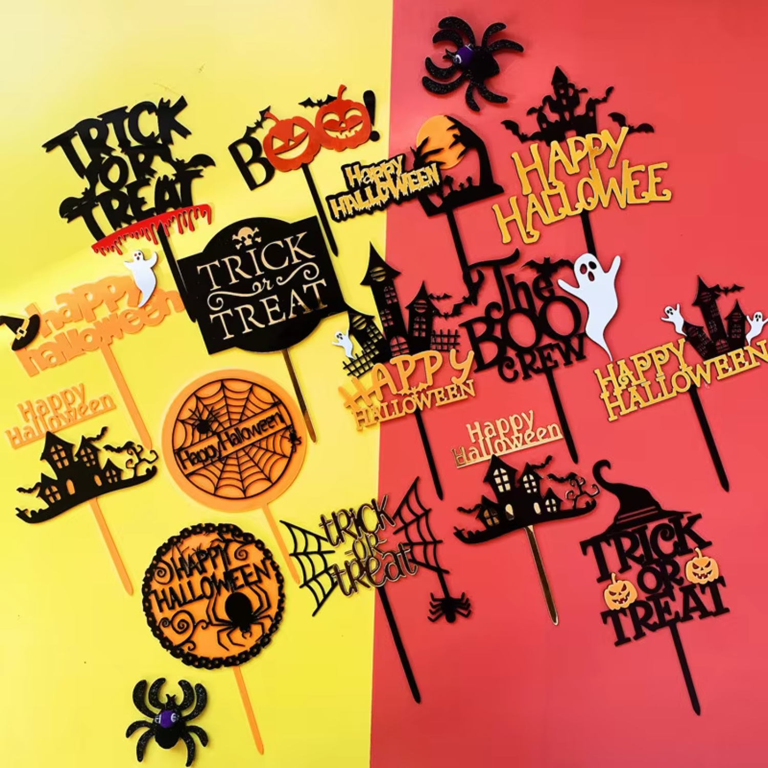 Happy Halloween Acrylic Cake T - Wedding Supply Factory 리뷰 및 가격